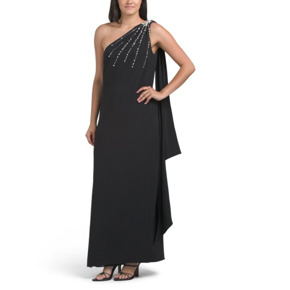 SACHIN + BABI Black Leslie Gown